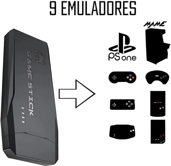 GAME STICK 4K ORIGINAL VERSÃO ATUALIZADA 11 MIL JOGOS com 2 controles sem fio - Image 5